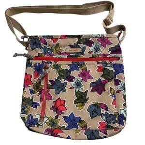 Vera Bradley Travel Ready Crossbody Bag Floral Neutral Vibrant
